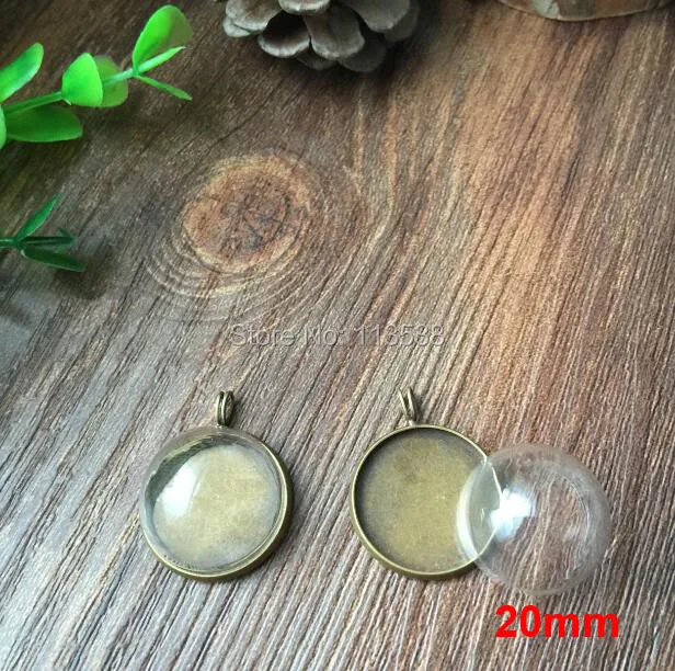 50sets/lot bronze color 20mm glass dome handmade diy globe with vial pendant setting base necklace jewelry half glass cover
50sets/lot bronze color 20mm glass dome handmade diy globe with vial pendant setting base necklace jewelry half glass cover