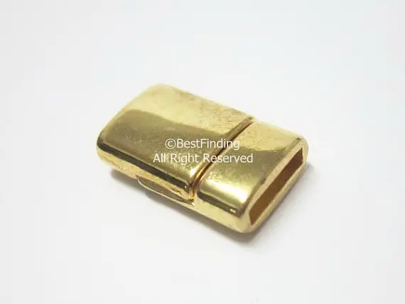 Магнитная застежка 10x2 мм золотой цвет плоская кожаная clasps-FC01G 10 | Украшения и