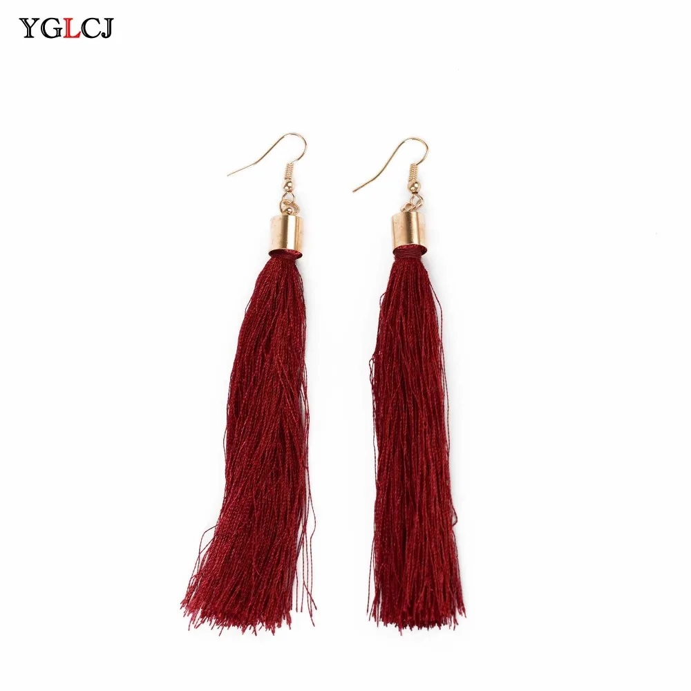 YGLCJ Korean Version Of The Simple Temperament Long Tassel Earrings Bohemian National Wind Fabric Handmade Ladies Jewelry Gift
YGLCJ Korean Version Of The Simple Temperament Long Tassel Earrings Bohemian National Wind Fabric Handmade Ladies Jewelry Gift