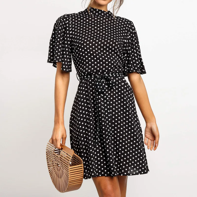 Summer 2019 Boho Beach Chiffon Mini Dress Casual Short Sleeve Ladies Office Elegant Dress Vestido Mujer Women Polka Dot Dress
Summer 2019 Boho Beach Chiffon Mini Dress Casual Short Sleeve Ladies Office Elegant Dress Vestido Mujer Women Polka Dot Dress