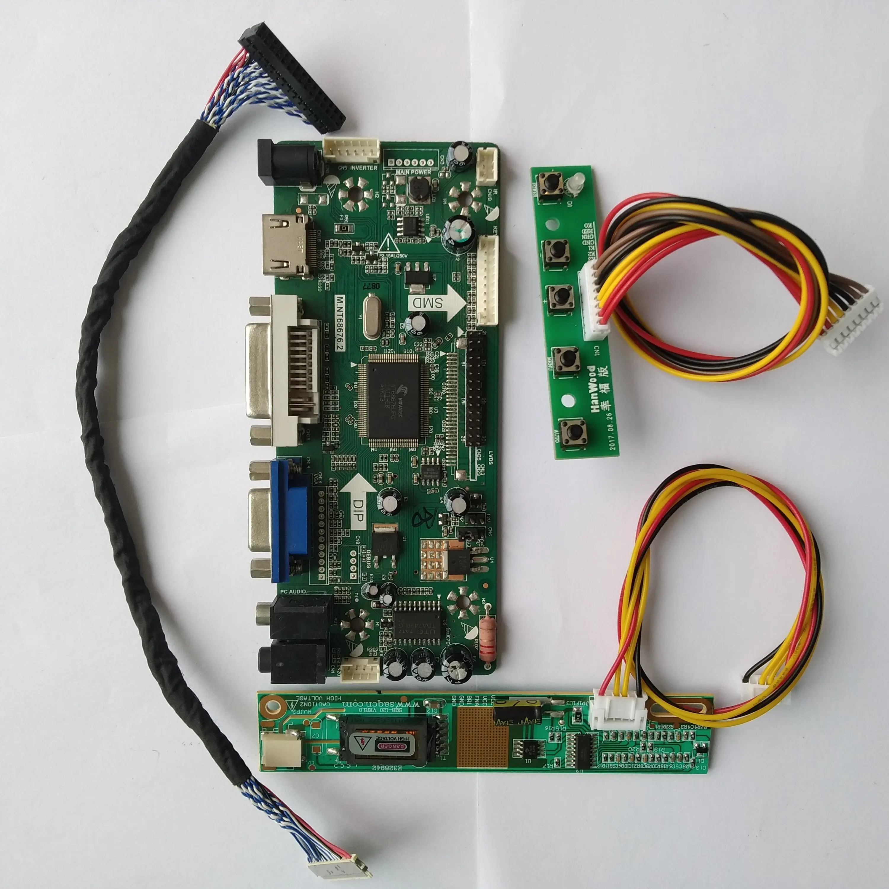 DVI ЖК дисплей DIY низковольтного дифференциального сигнала VGA М. NT68676 плата
