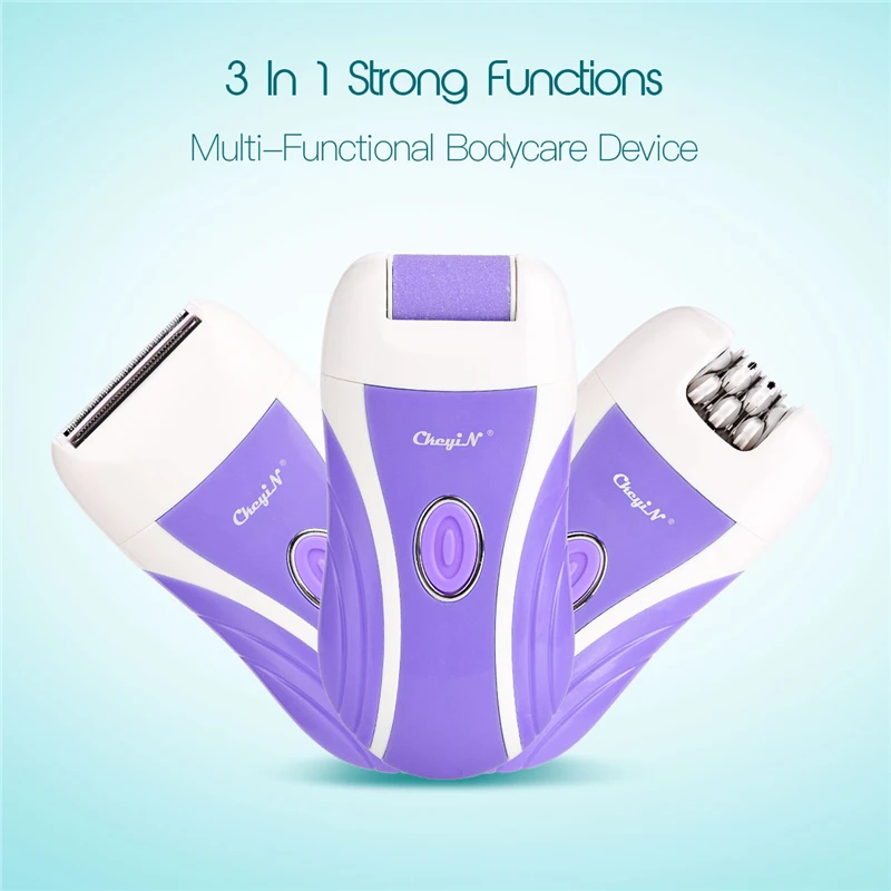 3 in 1 Rechargeable Epilator Hair Shave Remover Cordless Lady Razor Trimer Clipper Callus Remove Heel Smooth Feet Grinding Head
3 in 1 Rechargeable Epilator Hair Shave Remover Cordless Lady Razor Trimer Clipper Callus Remove Heel Smooth Feet Grinding Head