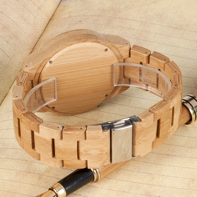 BOBO BIRD Men Watch Wooden Bamboo Quartz Men Watches with Luminous Hands with Full Bamboo Band in Gift Box Timepieces
BOBO BIRD Men Watch Wooden Bamboo Quartz Men Watches with Luminous Hands with Full Bamboo Band in Gift Box Timepieces