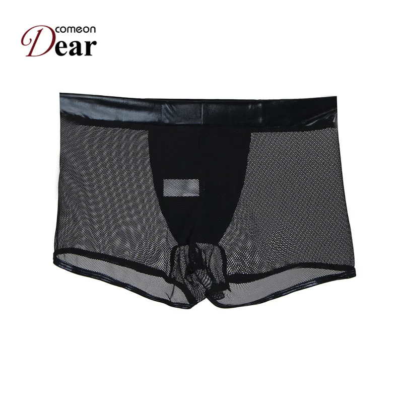 Comeondear Men Boxer Underwear Leather Lace Patchwork Boxer Homme Sexy Exotic Transparent Boxer Plus Size Men Panties MJP006
Comeondear Men Boxer Underwear Leather Lace Patchwork Boxer Homme Sexy Exotic Transparent Boxer Plus Size Men Panties MJP006