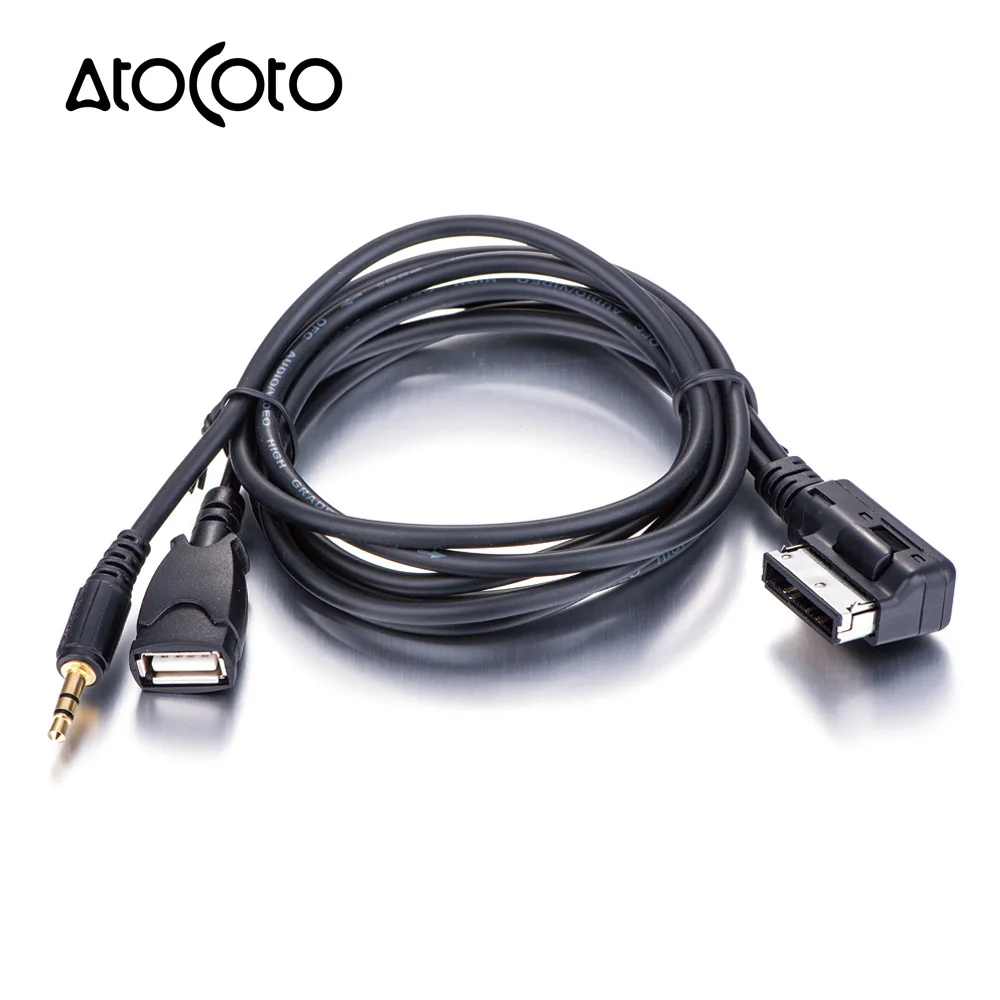 Фото Автомобильный интерфейс AMI MDI для AUX 3 5 ММ медиа в USB кабеле адаптера зарядки Mercedes