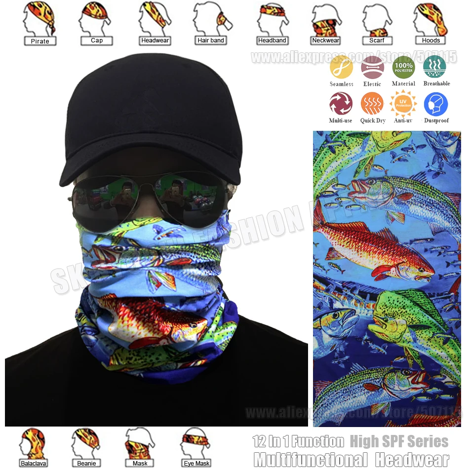 High Quality Outdoor Fishing Balaclava Face Mask Magic Seamless Scarf Headwear Sun Protection Multifunction Tubular Bandana
High Quality Outdoor Fishing Balaclava Face Mask Magic Seamless Scarf Headwear Sun Protection Multifunction Tubular Bandana