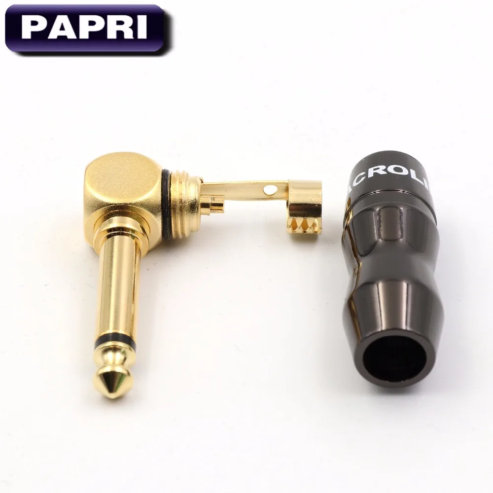 PAPRI Newest Adapte Jack 2 Poles 6.35MM Mono L Plug Pure Brass Gold Plated Microphone Console Audio Plugs Male Connector
PAPRI Newest Adapte Jack 2 Poles 6.35MM Mono L Plug Pure Brass Gold Plated Microphone Console Audio Plugs Male Connector