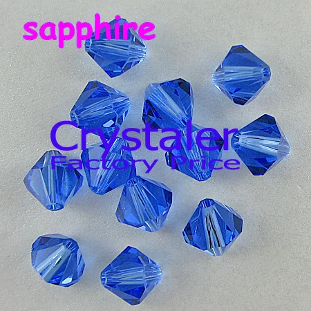 

K9 Crystal 3mm 4mm 5mm 6mm 8mm 5301# Grade AAAA sapphire color glass crystal Bicone Beads
