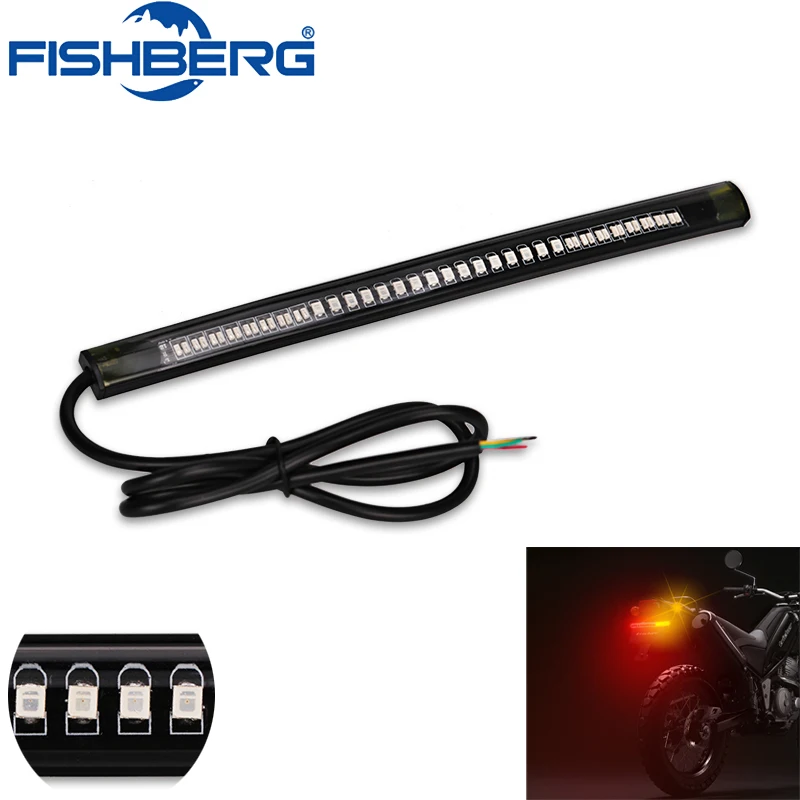 1PCS Universal Flexible Motorcycle Strip Light 32LED Tail Brake Stop Turn Signal Light License Plate Lamp Red + Amber LED Color
1PCS Universal Flexible Motorcycle Strip Light 32LED Tail Brake Stop Turn Signal Light License Plate Lamp Red + Amber LED Color