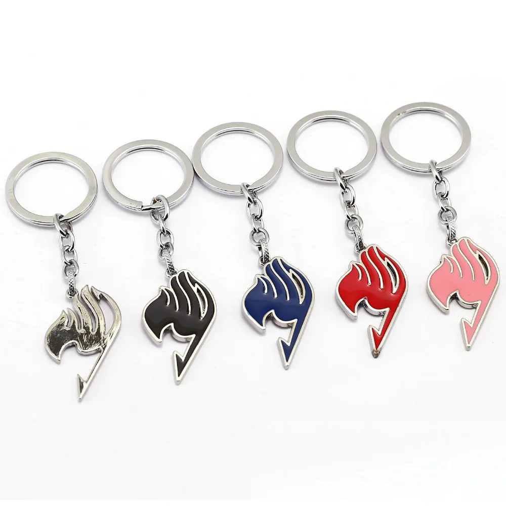 

12pcs/lot FAIRY TAIL Keychain Anime Key Chain Happy Key Ring Holder Gray Cross Pendant Chaveiro Jewelry Souvenir