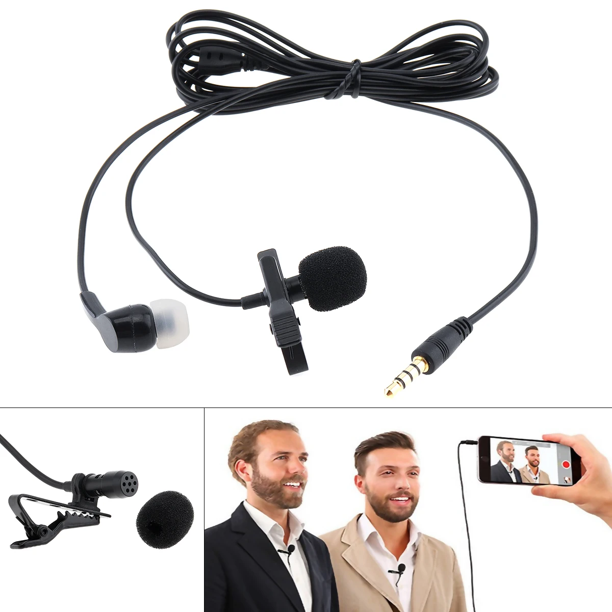 4 Pole 3.5MM Mini Headsets Microphone Suit Mobile Phone DSLR Clip-on Lapel Condenser Microphone for Recording / Speaking
4 Pole 3.5MM Mini Headsets Microphone Suit Mobile Phone DSLR Clip-on Lapel Condenser Microphone for Recording / Speaking