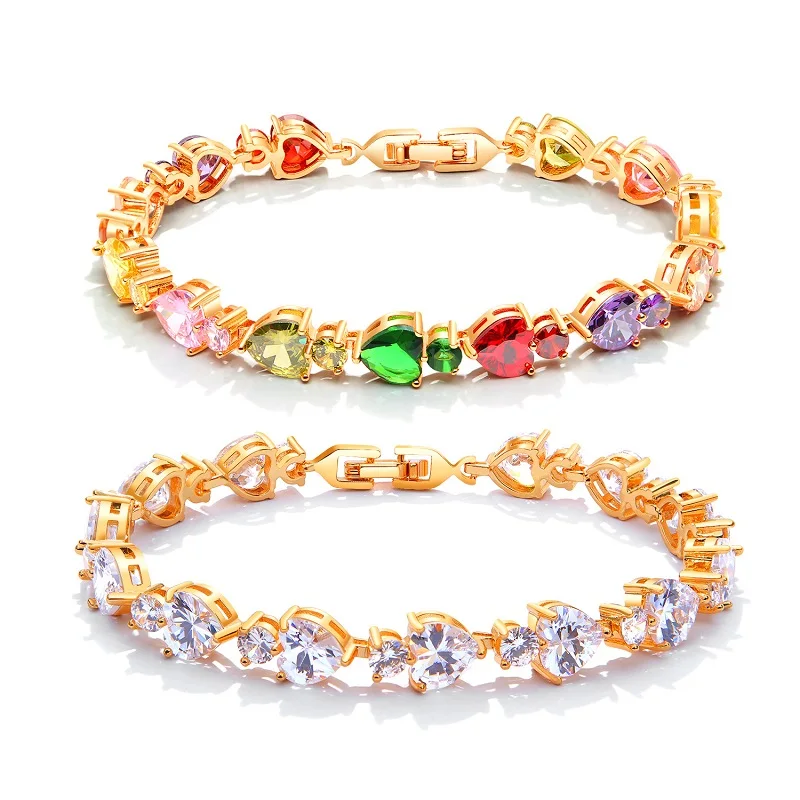 Fashion Bracelets For Women Fine Jewelry Multicolor White Heart Shaped Cubic Zircon Cute Female Bracelets Bangles For Girl
Fashion Bracelets For Women Fine Jewelry Multicolor White Heart Shaped Cubic Zircon Cute Female Bracelets Bangles For Girl