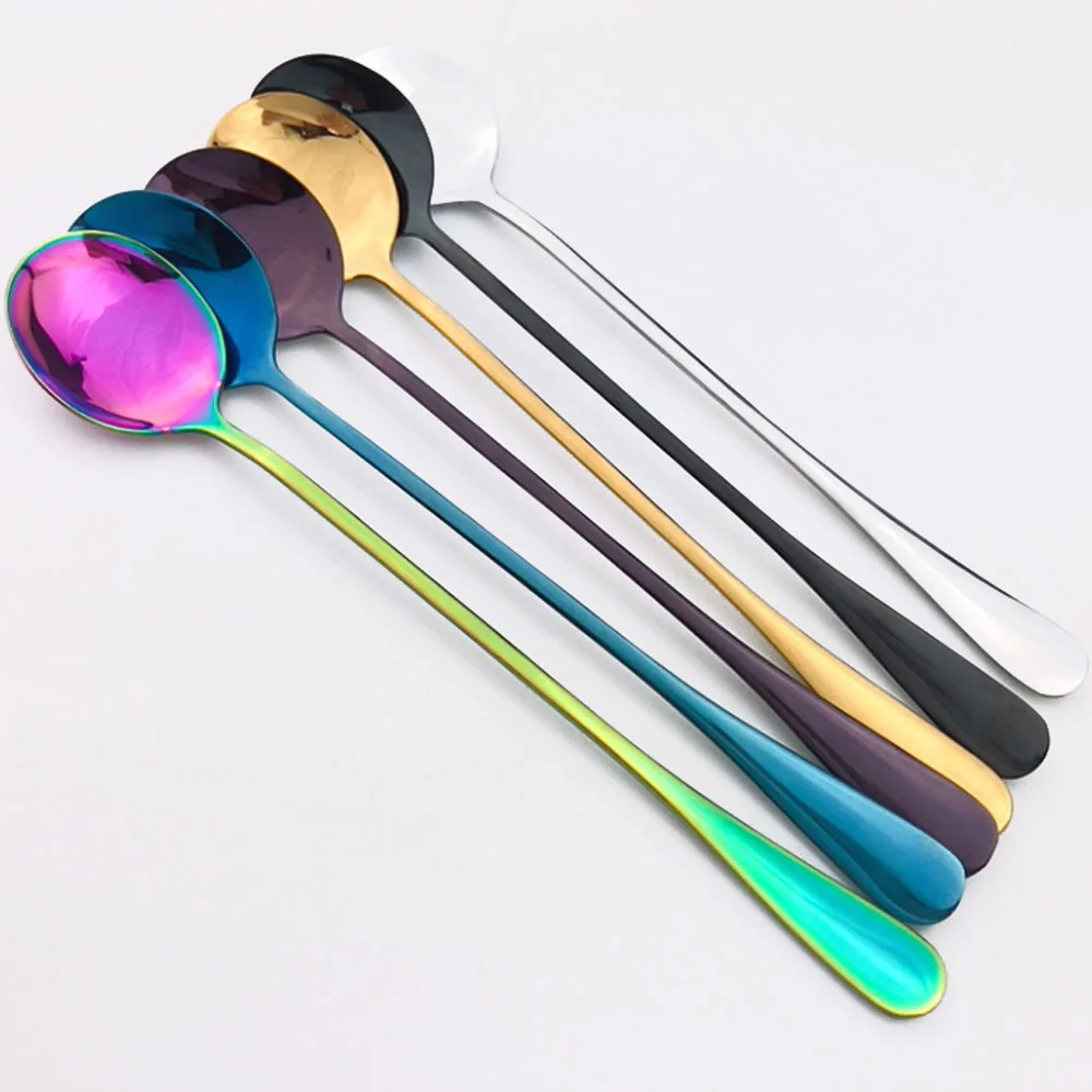 New Colorful Ice Spoon Coffee Spoon Tea Cafe Scoop Long Handle Spoons Dinnerware Flatware Coffee Drinking Tools Kitchen 1pc
New Colorful Ice Spoon Coffee Spoon Tea Cafe Scoop Long Handle Spoons Dinnerware Flatware Coffee Drinking Tools Kitchen 1pc