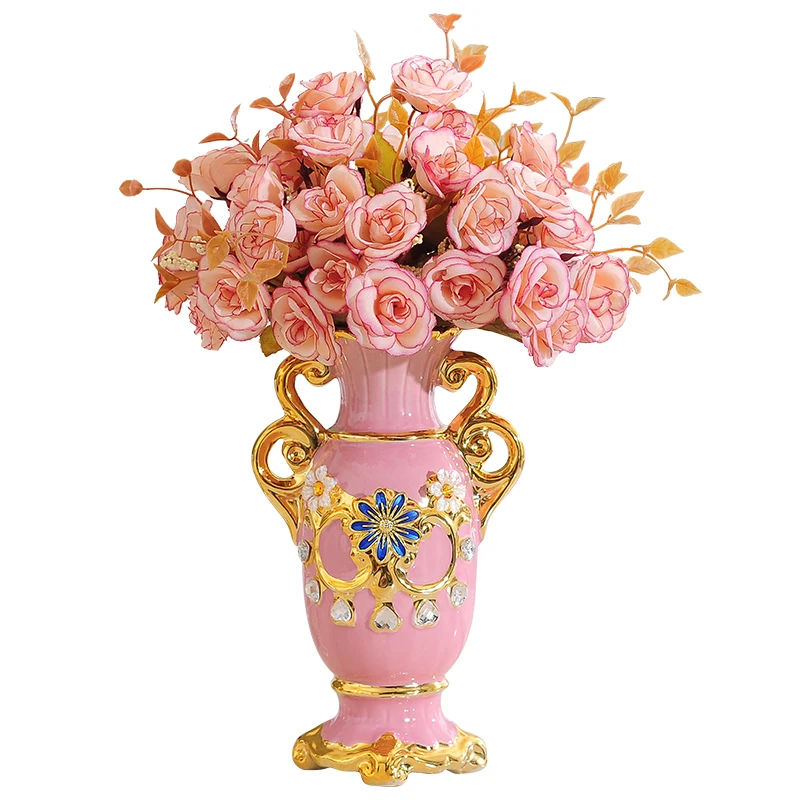 Luxury Europe Gold-plated Ceramic Vase Home Decor Creative Design Porcelain Decorative Flower Vase For Wedding Decoration
Luxury Europe Gold-plated Ceramic Vase Home Decor Creative Design Porcelain Decorative Flower Vase For Wedding Decoration