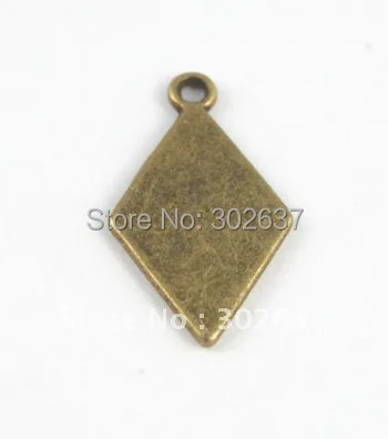 90PCS состаренная Бронза Подвески ромбы A15498B|rhombus charm|charm charmantique bronze charms |