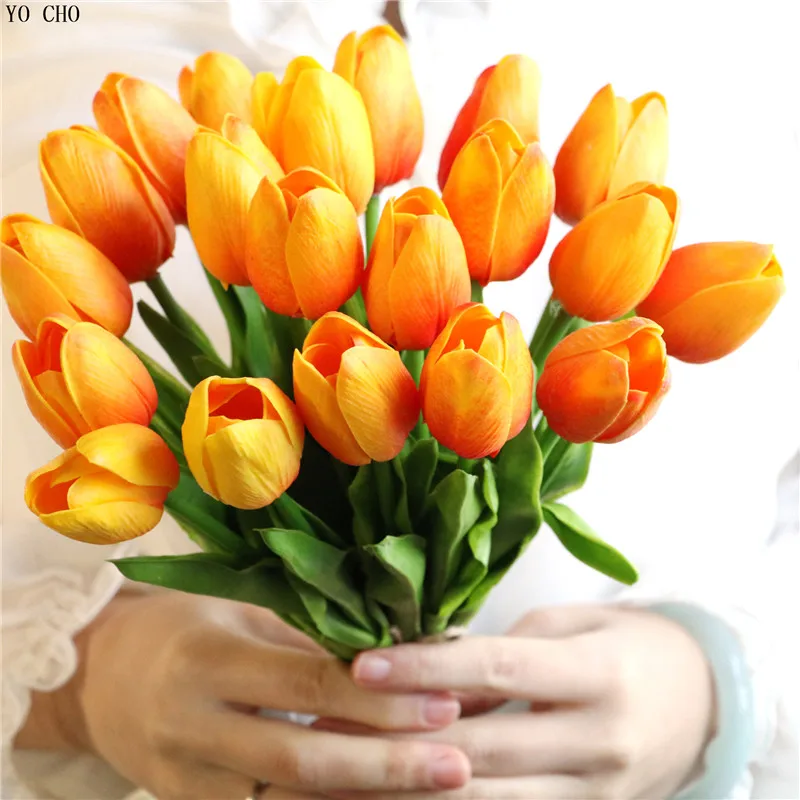 YO CHO 10pcs/lot Artificial Tulips Fake Flowers PU Mini Tulip For Home Wedding Decoration Graduation Party Decor Cheap Flowers
YO CHO 10pcs/lot Artificial Tulips Fake Flowers PU Mini Tulip For Home Wedding Decoration Graduation Party Decor Cheap Flowers