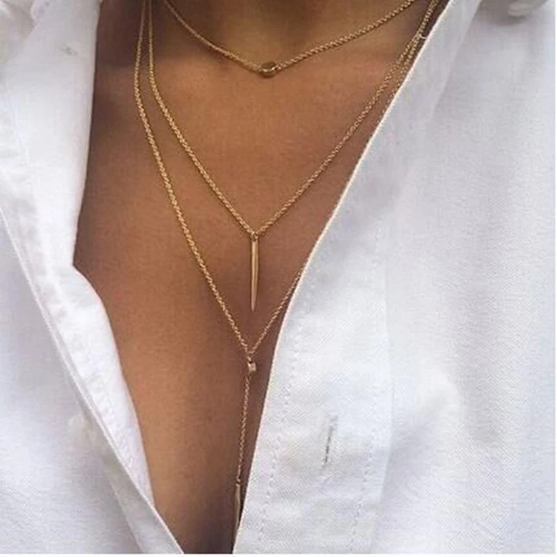 Original New Fashion Alloy metal Choker bar Pendant 3 Layers Chain Necklace Female statement Necklaces Women Jewelry Gift
Original New Fashion Alloy metal Choker bar Pendant 3 Layers Chain Necklace Female statement Necklaces Women Jewelry Gift