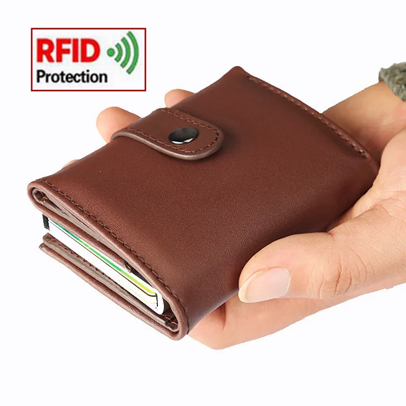 2019 Aluminium Alloy Credit Card Holder Luxury RFID Blocking PU Leather Wallet Card Holder Automatic Pop Up Card Case
2019 Aluminium Alloy Credit Card Holder Luxury RFID Blocking PU Leather Wallet Card Holder Automatic Pop Up Card Case