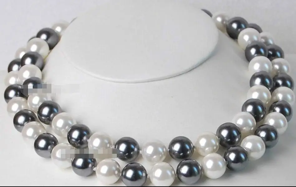 AAA 10 11 мм Южно черное белое Жемчужное ожерелье 17 18 дюймов|necklace a|pearl necklacewhite pearl necklace
