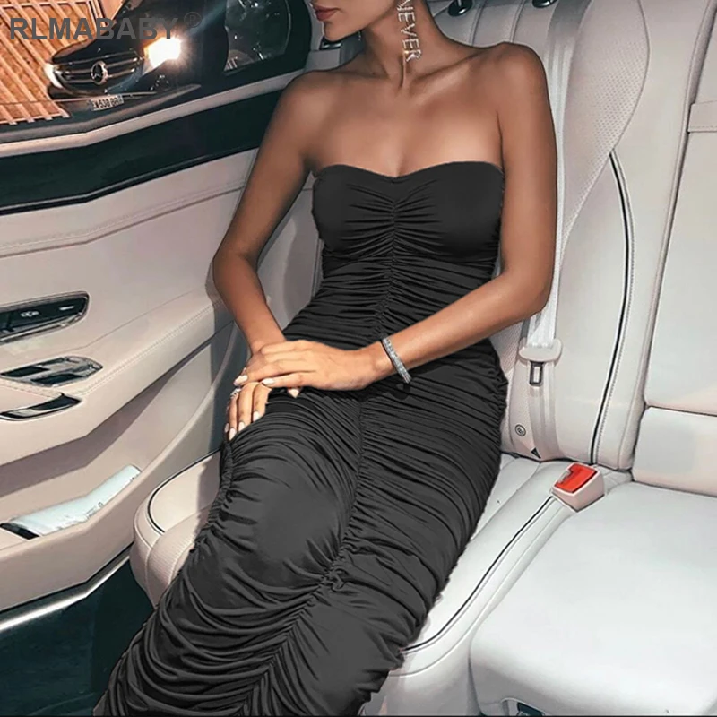 Rlmaaby Двухслойный Гофрированный без лямок женское длинное платье повседневное летнее облегающее белое платье с открытой спиной Элегантные ... 
Rlmaaby Двухслойный Гофрированный без лямок женское длинное платье повседневное летнее облегающее белое платье с открытой спиной Элегантные ...