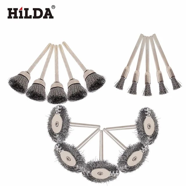 HILDA набор из 15 стальных проволочных щеток dremel абразивная головка аксессуары для