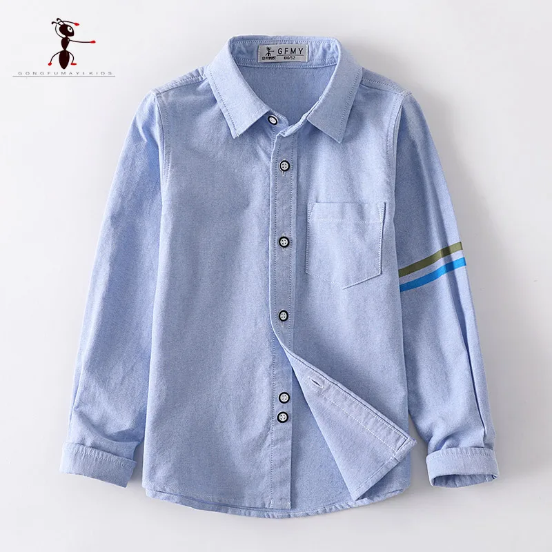2019 Spring Embroidery letters 100%Cotton Boys Shirts Blue White School Shirt School Uniforms 3T-12T Big Children's Shirts 3353
2019 Spring Embroidery letters 100%Cotton Boys Shirts Blue White School Shirt School Uniforms 3T-12T Big Children's Shirts 3353