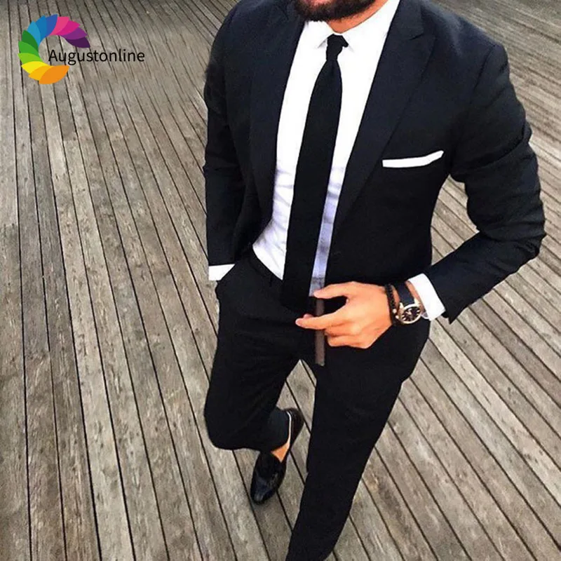 Black Business Men Suits For Wedding Evening Party Blazer Custom Slim Fit Formal Tailored Tuxedos Ternos Traje Hombre 2 Pieces
Black Business Men Suits For Wedding Evening Party Blazer Custom Slim Fit Formal Tailored Tuxedos Ternos Traje Hombre 2 Pieces