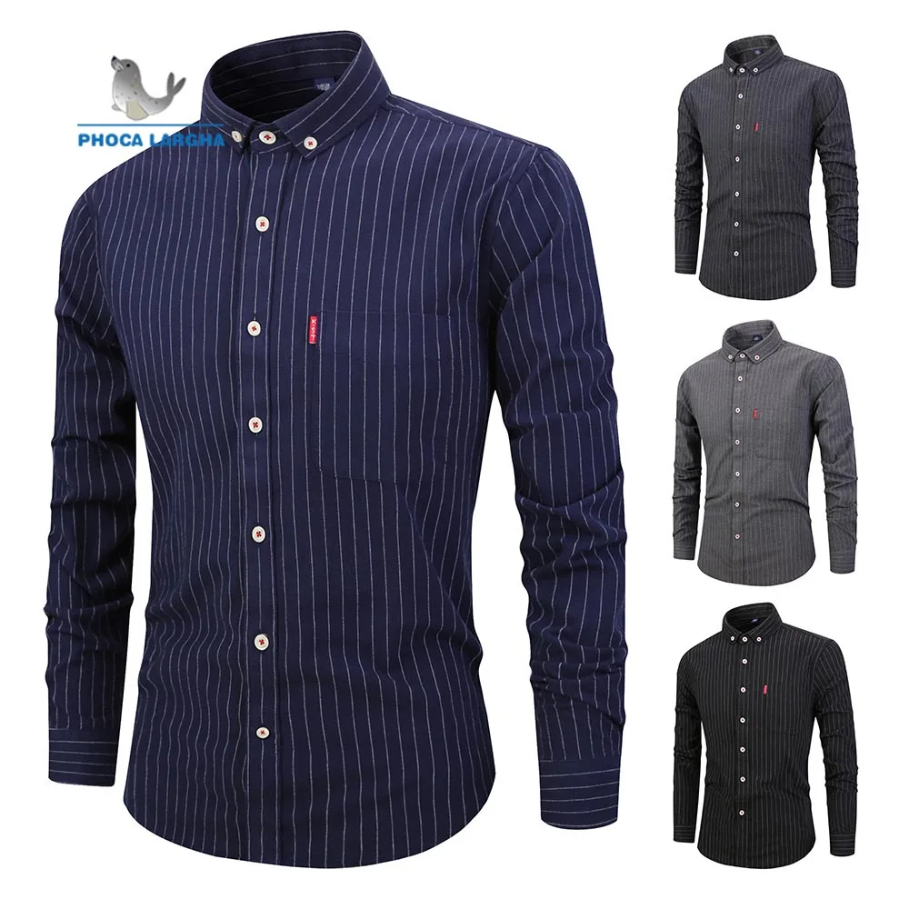 Striped Casual Long Sleeve 100% Cotton Shirts Men's Turn-down Collar 2019 Business Buttoned Slim Dress Men's Shirts Gray Black
Striped Casual Long Sleeve 100% Cotton Shirts Men's Turn-down Collar 2019 Business Buttoned Slim Dress Men's Shirts Gray Black