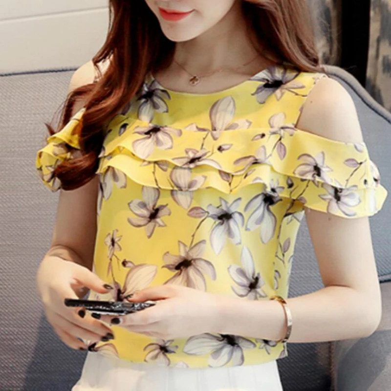 Women Top Women Off Shoulder Short Sleeve Blouses Print Floral Chiffon Shirts Casual Ladies
Women Top Women Off Shoulder Short Sleeve Blouses Print Floral Chiffon Shirts Casual Ladies