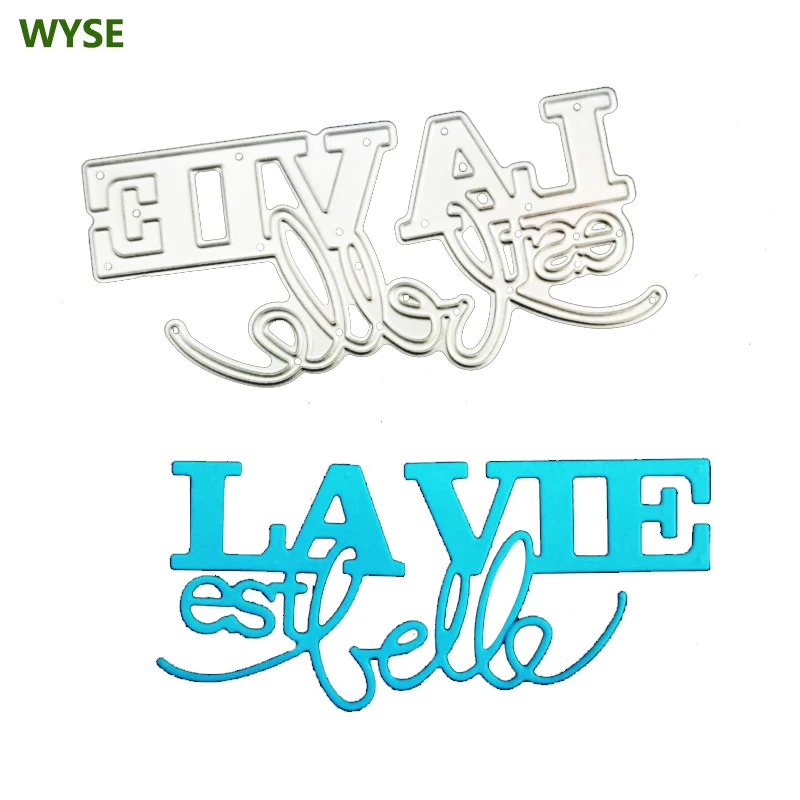 WYSE металлические Вырубные штампы Французское слово La vie est belle Скрапбукинг письмо