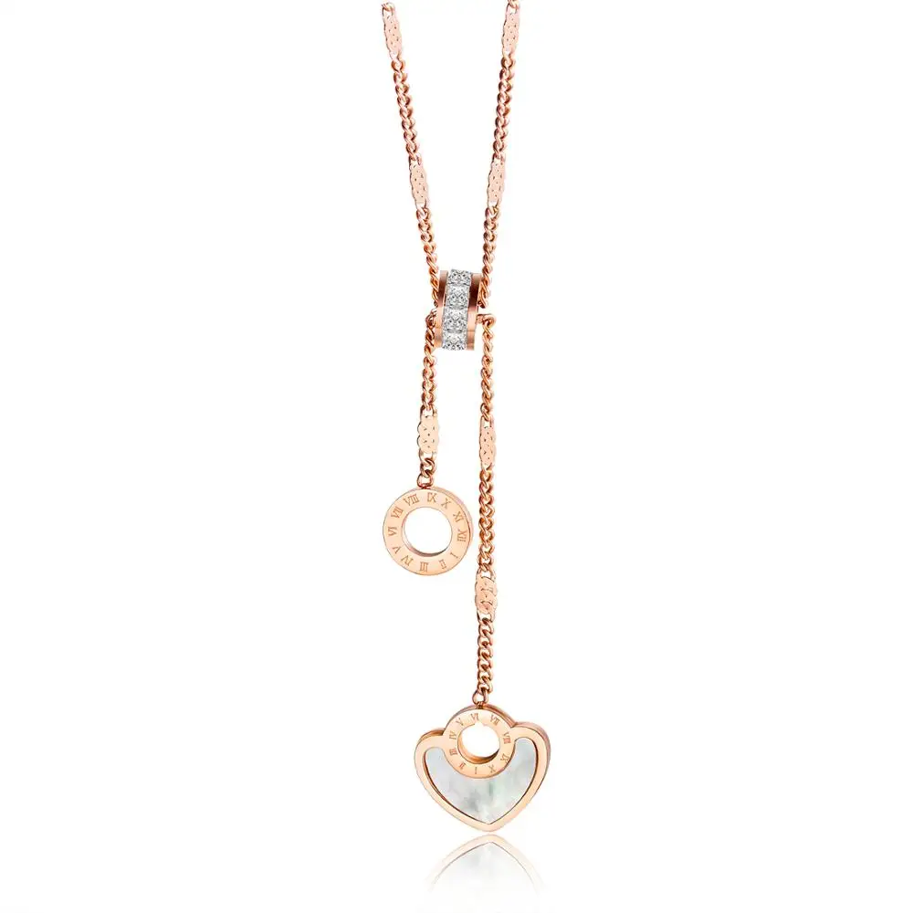 Brand Fashion Necklace Korean version of lady Necklace Titanium steel heart-shaped Baibei Roman clavicle chain High-grade atmosp
Brand Fashion Necklace Korean version of lady Necklace Titanium steel heart-shaped Baibei Roman clavicle chain High-grade atmosp