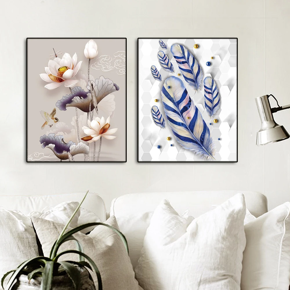 Feather Lotus Nordic Wall Pictures Art Poster Print Canvas Painting Calligraphy Decorative Picture for Living Room Home Decor
Feather Lotus Nordic Wall Pictures Art Poster Print Canvas Painting Calligraphy Decorative Picture for Living Room Home Decor