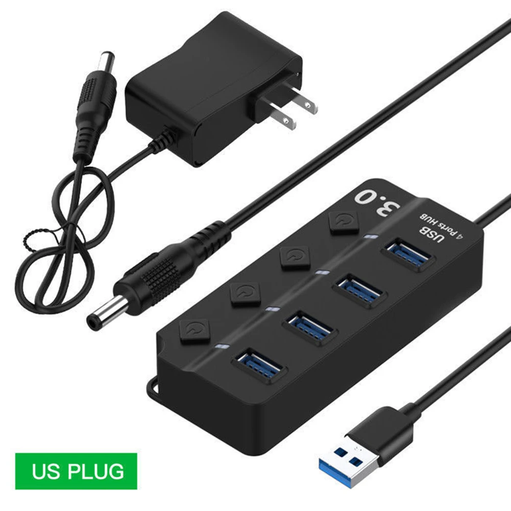USB Hub 3.0 High Speed 4 / 7 Port USB 3.0 Hub Splitter On/Off Switch with UK/EU/US Power Adapter for MacBook Laptop PC
USB Hub 3.0 High Speed 4 / 7 Port USB 3.0 Hub Splitter On/Off Switch with UK/EU/US Power Adapter for MacBook Laptop PC
