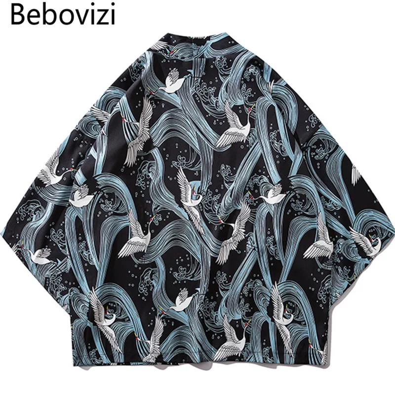 Bebovizi 2019 Streetwear Japan Ukiyo E Crane Printed Kimono Harajuku Japanese Retro Style Casual Thin Coats Men Cardigan Jackets
Bebovizi 2019 Streetwear Japan Ukiyo E Crane Printed Kimono Harajuku Japanese Retro Style Casual Thin Coats Men Cardigan Jackets