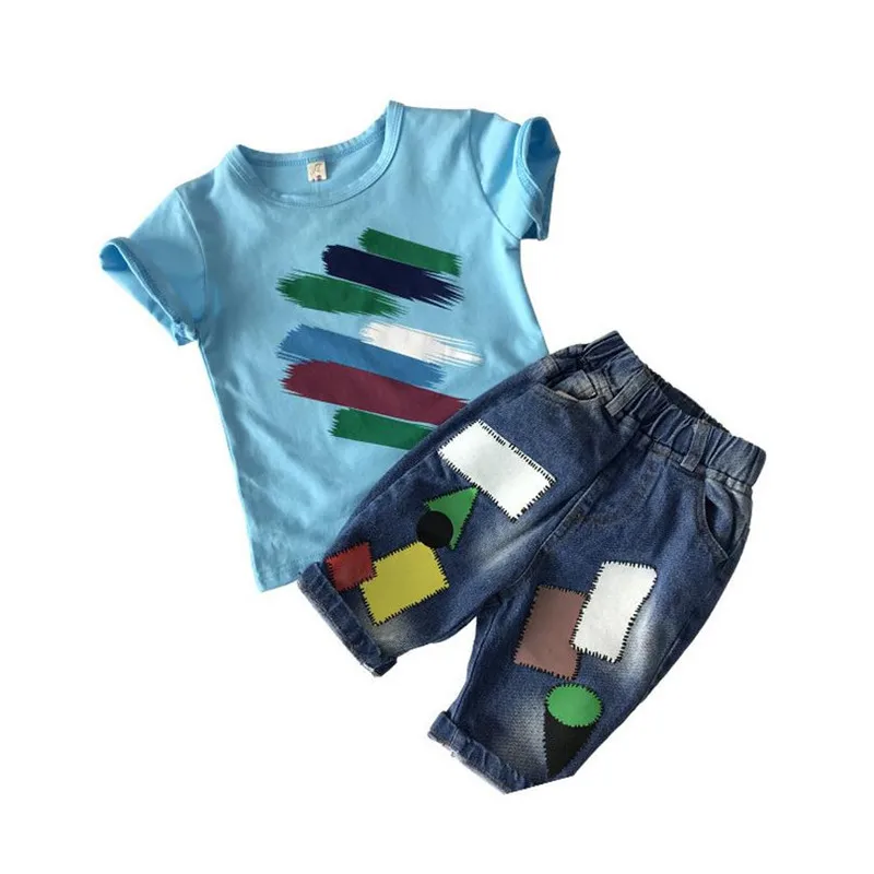 DFXD Summer Children Clothes Boy Clothing Set New Top Quality Short Sleeve Print T-shirt+Jeans Pants 2pc Kids Boys Sets 2-8Y
DFXD Summer Children Clothes Boy Clothing Set New Top Quality Short Sleeve Print T-shirt+Jeans Pants 2pc Kids Boys Sets 2-8Y
