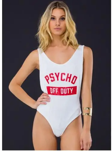 US size PSYCHO OFF DUTY women sexy bodysuit bathing suit backless swimwear female beachwear one piece jumpsuit Slim Short Rompe
US size PSYCHO OFF DUTY women sexy bodysuit bathing suit backless swimwear female beachwear one piece jumpsuit Slim Short Rompe