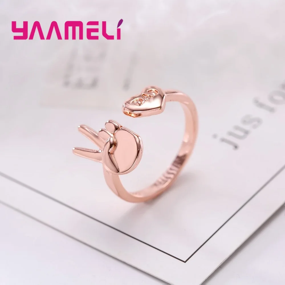 New Design Victory Gesture Open Rings For Women 925 Sterling Silver Rainbow Stone Rose Gold Adjustable Jewelry Rings
New Design Victory Gesture Open Rings For Women 925 Sterling Silver Rainbow Stone Rose Gold Adjustable Jewelry Rings