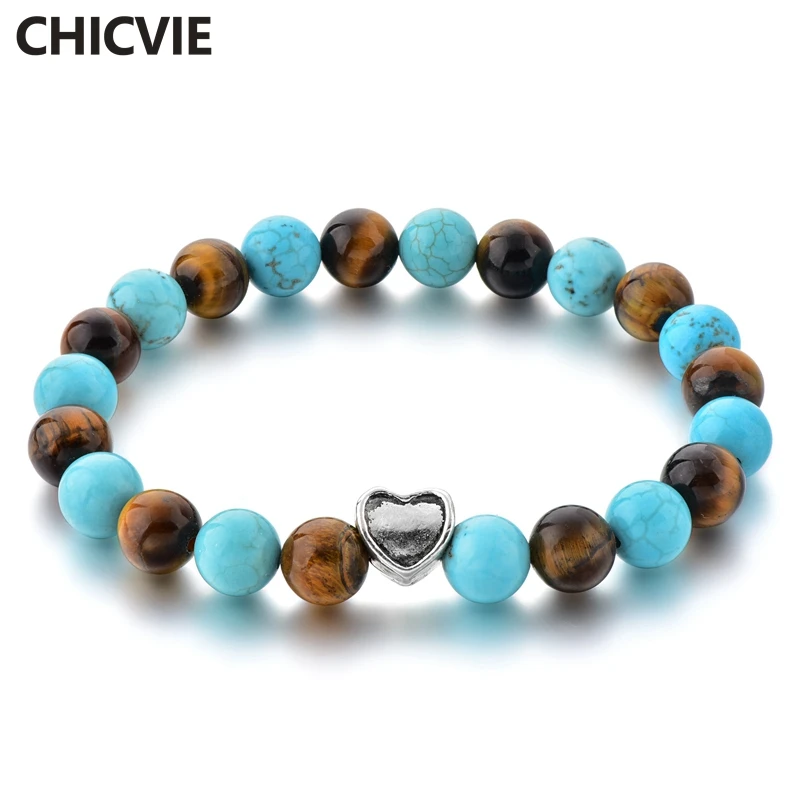 CHICVIE Silver Heart Charm Bracelets Bangles Handmade Natural Stone Bracelet For Women Boho Jewelry Friendship Bangle SBR190051
CHICVIE Silver Heart Charm Bracelets Bangles Handmade Natural Stone Bracelet For Women Boho Jewelry Friendship Bangle SBR190051