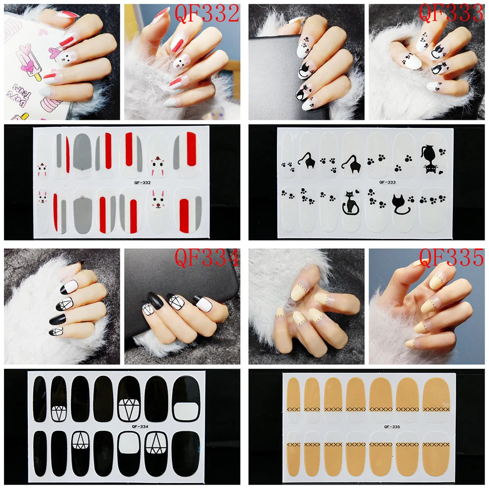 Мода полное покрытие обёртка лака для ногтей наклейки Nail Art украшения маникюрные
