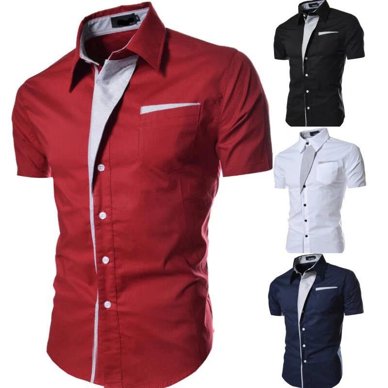 Classic color matching shirt Men's casual slim short-sleeved shirt short sleeve shirt men clothing 2018 M-XXXL
Classic color matching shirt Men's casual slim short-sleeved shirt short sleeve shirt men clothing 2018 M-XXXL