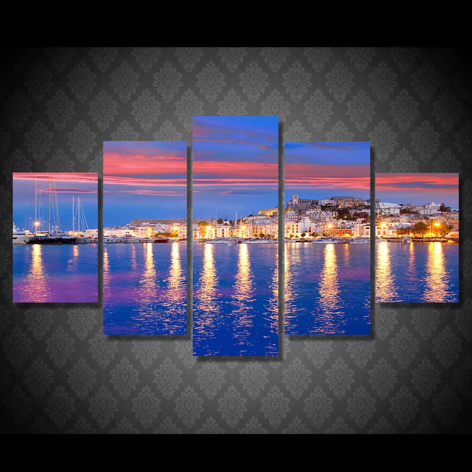 Landscape Painting 5Pcs Canvas Poster Ibiza On Canvas Pictures for Living Room Modular Wall Home Decoration
Landscape Painting 5Pcs Canvas Poster Ibiza On Canvas Pictures for Living Room Modular Wall Home Decoration