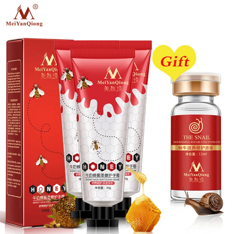 MEIYANQIONG Honey Milk Skin Care Hand Cream Emulsion Repair Nourish Hand Skin Moisturizer Buy 3 Get 1 Free
MEIYANQIONG Honey Milk Skin Care Hand Cream Emulsion Repair Nourish Hand Skin Moisturizer Buy 3 Get 1 Free