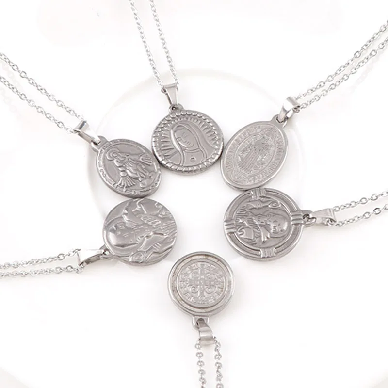 1pc Steel Color Religious Mother Maria Pendants Necklace Stainless Steel Prayer Cross Virgin Mary Charm for Catholic Jewelry
1pc Steel Color Religious Mother Maria Pendants Necklace Stainless Steel Prayer Cross Virgin Mary Charm for Catholic Jewelry