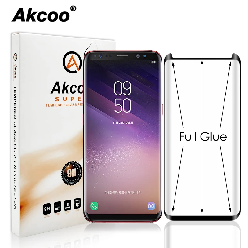 Защитная пленка Akcoo Note 9 с полным клеем установочным лотком легко устанавливается