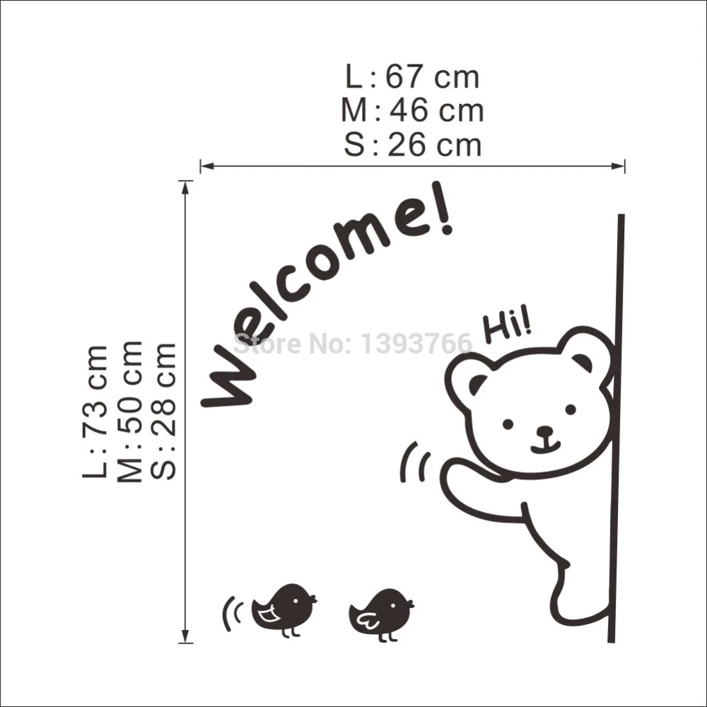 Welcome Bear Window Wall Stickers 8374 decorative removable vinyl wall decals for coffee shop or office wallpaper
Welcome Bear Window Wall Stickers 8374 decorative removable vinyl wall decals for coffee shop or office wallpaper