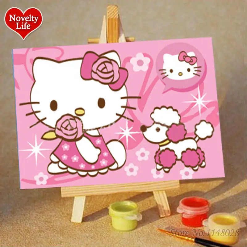 DIY Small Frame Picture Painting By Numbers Kitty Cat Girl Children Home Decor Canvas Oil Painitng Kids Bed Room Living Wall Art
DIY Small Frame Picture Painting By Numbers Kitty Cat Girl Children Home Decor Canvas Oil Painitng Kids Bed Room Living Wall Art