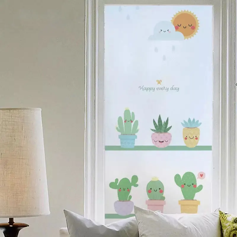 Cactus potted Custom size window Film on glass Stickers no glue stained Privacy Decals bathroom office Sliding door home decor
Cactus potted Custom size window Film on glass Stickers no glue stained Privacy Decals bathroom office Sliding door home decor