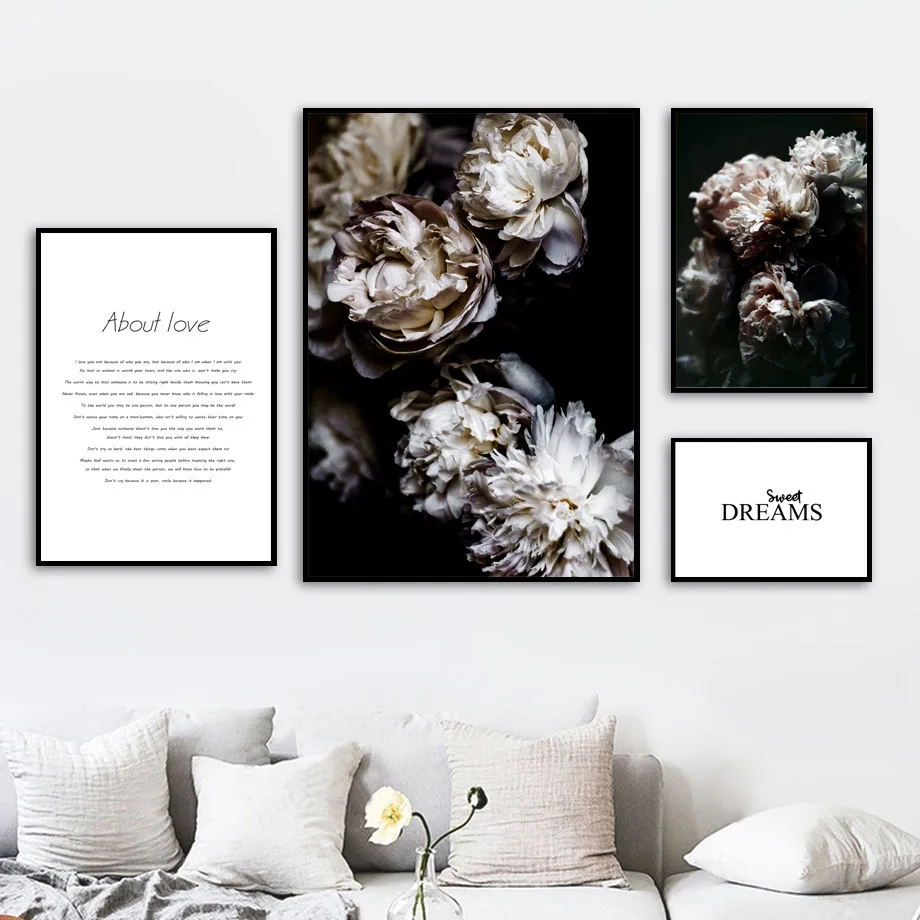 Black White Peony Flower Dream Quote Wall Art Canvas Painting Nordic Posters And Prints Wall Pictures For Living Room Wall Decor
Black White Peony Flower Dream Quote Wall Art Canvas Painting Nordic Posters And Prints Wall Pictures For Living Room Wall Decor