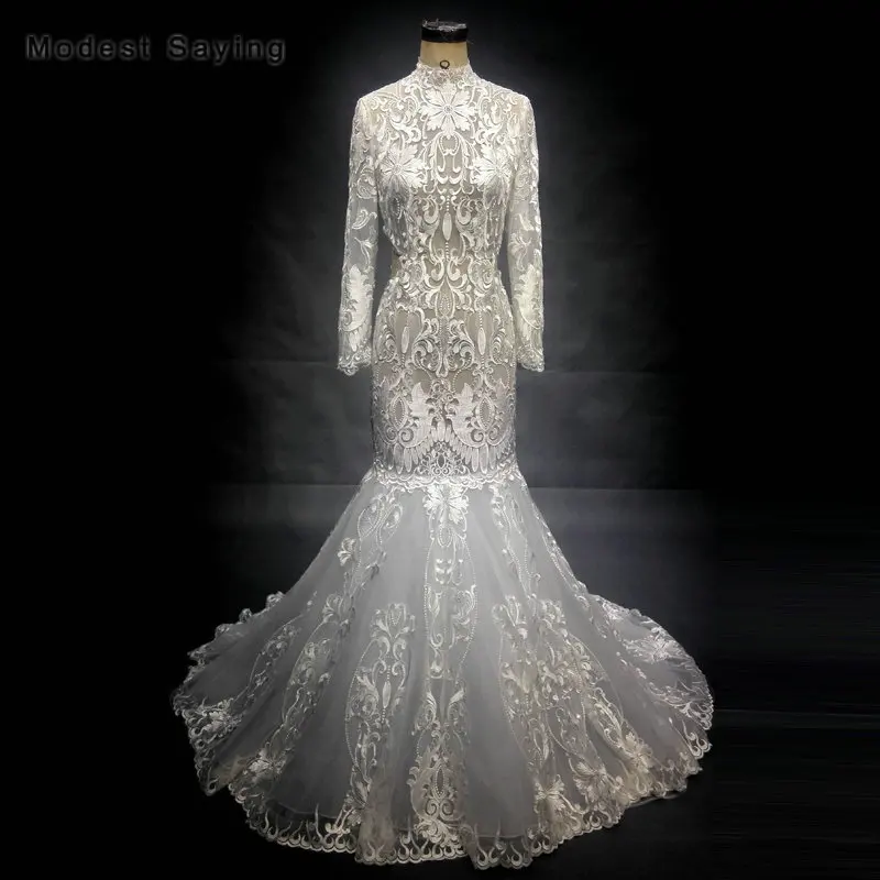 High Quality Sheer Bodice Ivory Mermaid Long Sleeves Lace Wedding Dresses 2018 Formal Embroidery Bridal Gowns vestidos de noiva
High Quality Sheer Bodice Ivory Mermaid Long Sleeves Lace Wedding Dresses 2018 Formal Embroidery Bridal Gowns vestidos de noiva