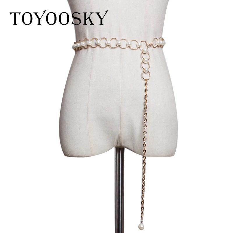 TOYOOSKY Fashion Women Belts Imitation Pearl Beads Thin Waist Chain Belt Women Simple Waistband Strap Dress Accessories 2 Colors
TOYOOSKY Fashion Women Belts Imitation Pearl Beads Thin Waist Chain Belt Women Simple Waistband Strap Dress Accessories 2 Colors